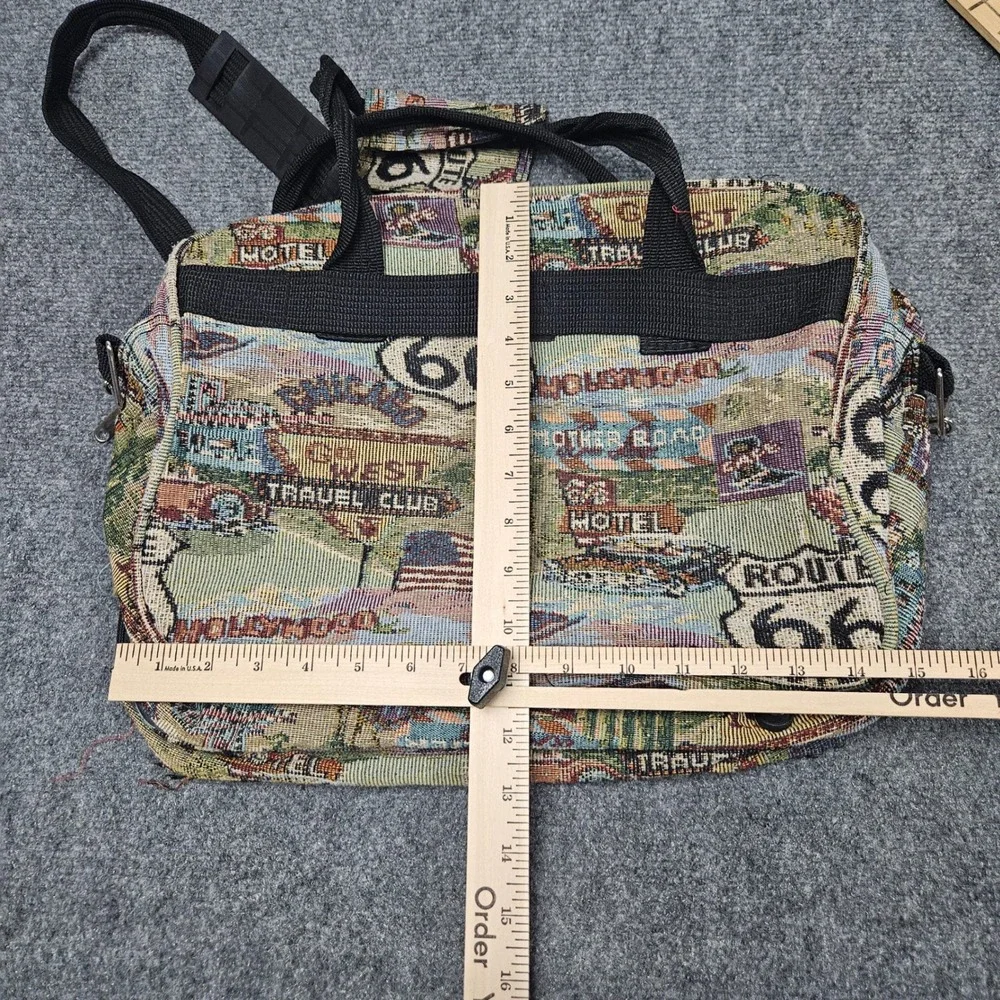 Route 66 Tapestry Woven Messenger Bag‎ Americana Road Trip Travel Retro Y2K